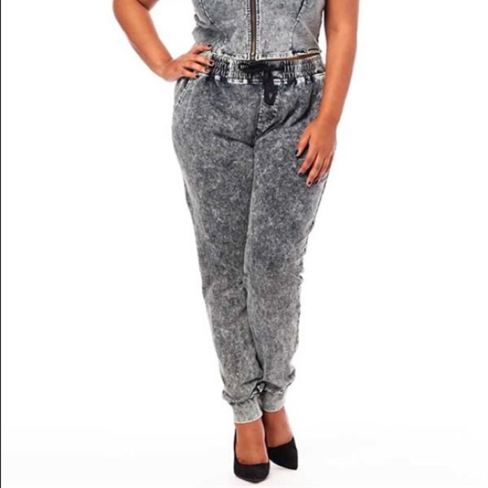 Indigo Denim Washed Jogging Pants